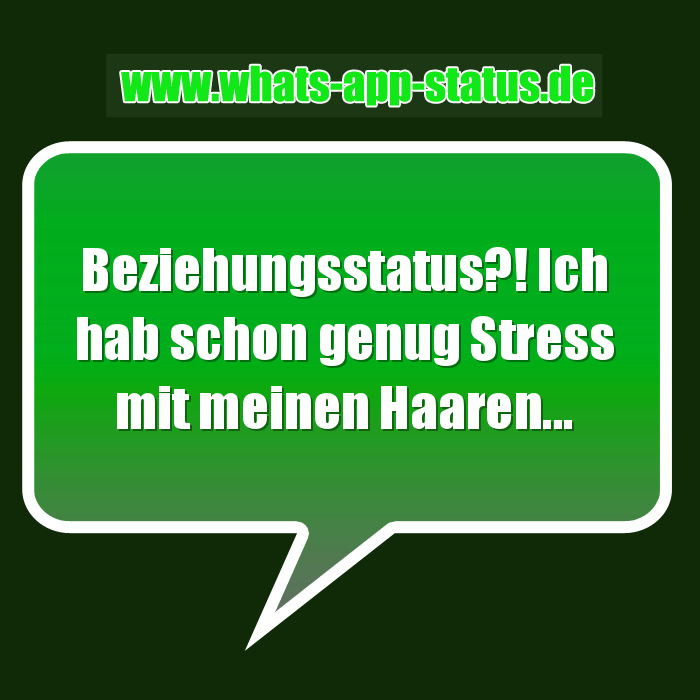 WhatsApp Status Spruch: Beziehungsstatus?! Ich hab schon genug Stress ...